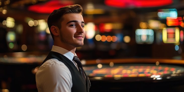 Wild West Gold live dealer studio at kombo88 login with card table
